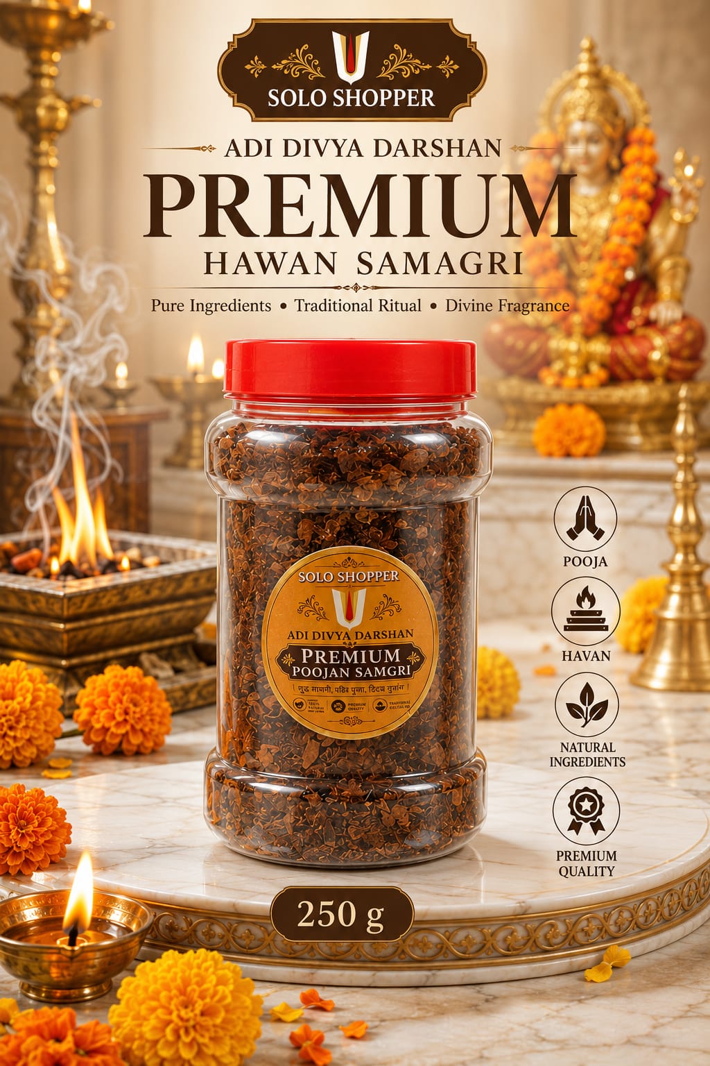 ADI DIVYA DARSHAN Premium Hawan Samagri | Pure Ingredients for Traditional Puja & Havan Rituals