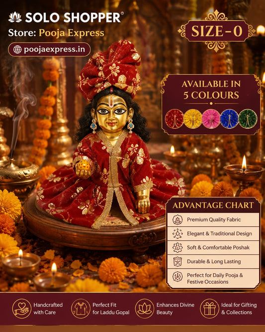 Laddu Gopal Designer Velvet Poshak | Solo Shopper | Size 0