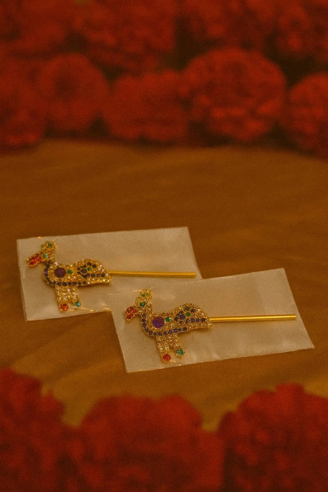 Golden Gemstone Bansuri (Flute) for Laddu Gopal - Pack of 2