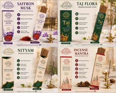 ADI TRANQUIL Saffron Musk Premium Incense Sticks | Soothing & Calming Natural Agarbatti for Puja & Meditation