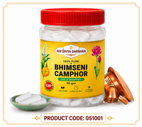 Adi Divya Darshan Premium Bhimseni Camphor – Pure Natural Kapoor Crystals (50g)