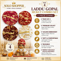 Laddu Gopal Mukut Combo Set - Size 4 (Pack of 4)