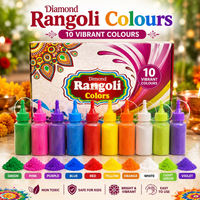Diamond Rangoli Colours Box – 10 Vibrant Colours for Diwali, Pooja & Festival Decoration
