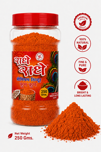 Radhe Radhe Premium Orange Kumkum Sindoor Powder – Fine & Pure Pooja Kumkum | Bright Long-Lasting Tilak | 250g