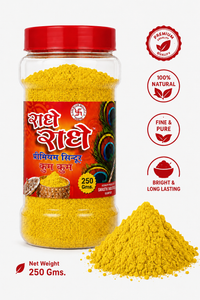 Radhe Radhe Premium Lemon Yellow Kumkum Sindoor Powder – Fine & Pure Pooja Kumkum | Bright Long-Lasting Tilak | 250g