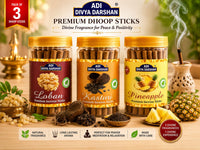 ADI DIVYA DARSHAN Premium Dhoop Sticks Combo Pack of 3 | Loban , Kastui & Pineapple | Long Lasting Divine Fragrance