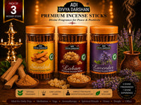 ADI DIVYA DARSHAN Premium Dhoop Sticks Combo Pack of 3 | Sandal , Loban & Lavender | Long Lasting Divine Fragrance