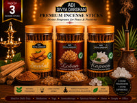 ADI DIVYA DARSHAN Premium Dhoop Sticks Combo Pack of 3 | Sandal , Loban & Kapoor | Long Lasting Divine Fragrance