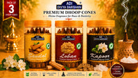 ADI DIVYA DARSHAN Premium Dhoop Cones Combo Pack – Sandal , Loban & Kapoor Fragrance | Long Lasting Aroma | Natural Incense Cones for Pooja, Meditation & Home