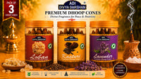 ADI DIVYA DARSHAN Premium Dhoop Cones Combo Pack – Loban , Kasturi & Lavender Fragrance | Long Lasting Aroma | Natural Incense Cones for Pooja, Meditation & Home