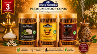 ADI DIVYA DARSHAN Premium Dhoop Cones Combo Pack – Kapoor , Pineapple & Kasturi Fragrance | Long Lasting Aroma | Natural Incense Cones for Pooja, Meditation & Home
