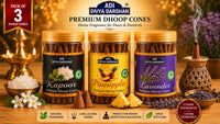 ADI DIVYA DARSHAN Premium Dhoop Cones Combo Pack – Kapoor , Pineapple & Lavender Fragrance | Long Lasting Aroma | Natural Incense Cones for Pooja, Meditation & Home