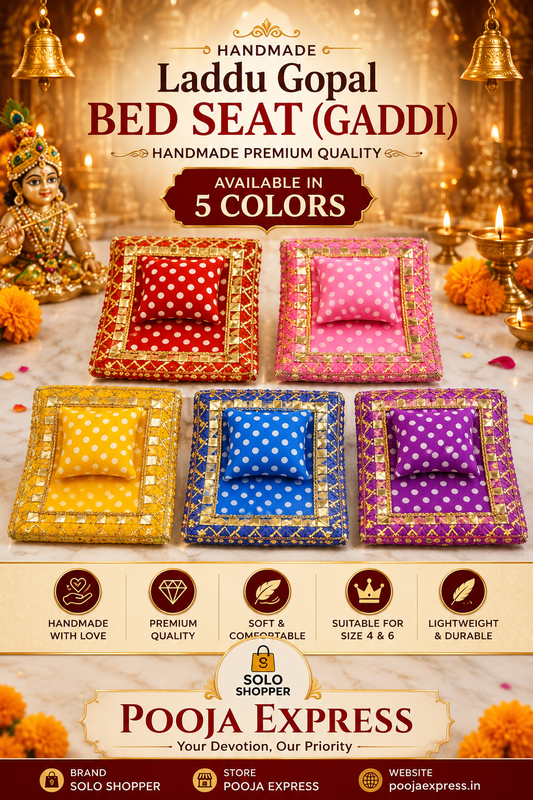 Handmade Laddu Gopal Bed Seat (Gaddi) – Available in 5 Colors