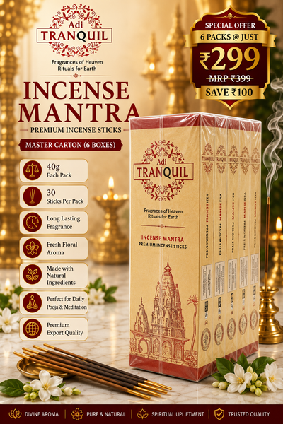 Adi Tranquil Incense Mantra Premium Incense Sticks – Master Carton (6 Boxes)