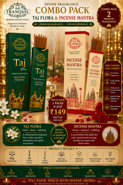 Adi Tranquil Divine Fragrance Combo Pack – Taj Flora & Incense Mantra