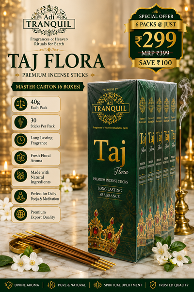 Adi Tranquil Taj Flora Premium Incense Sticks – Master Carton (6 Boxes)
