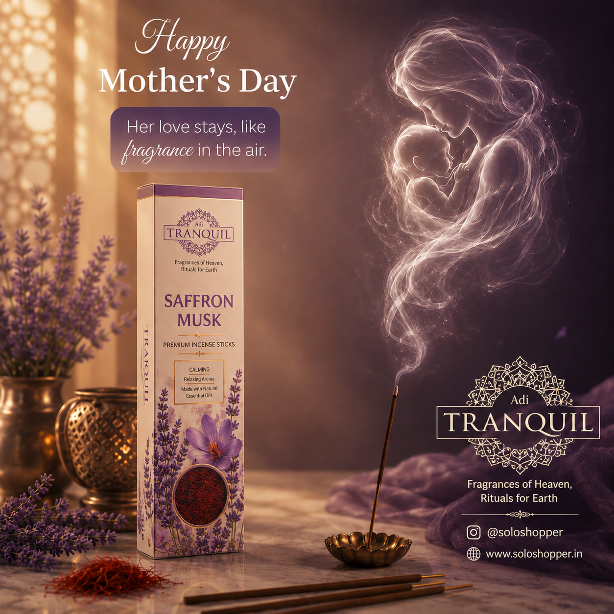 ADI TRANQUIL SAFFRON MUSK INSENCE STICKS